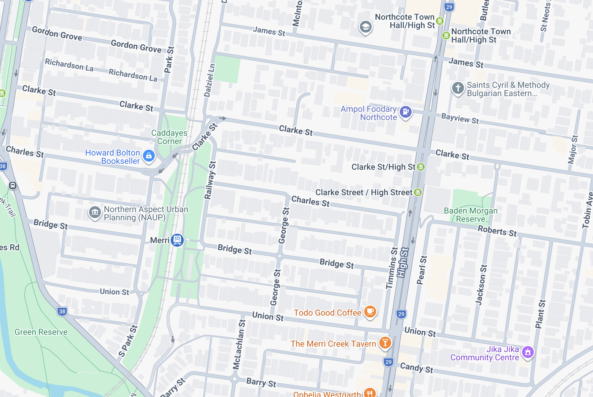 Map of Northcote neighbourhood